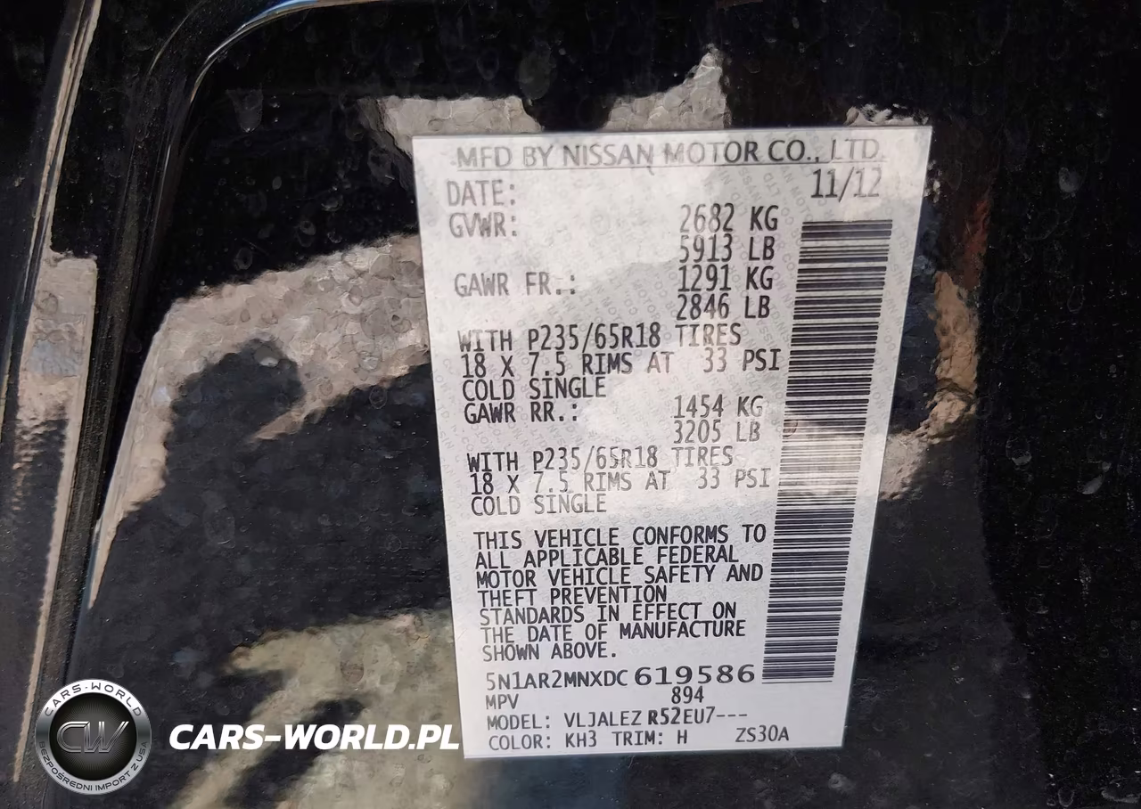 2013 Nissan Pathfinder Sv VIN:5N1AR2MNXDC619586 - 9
