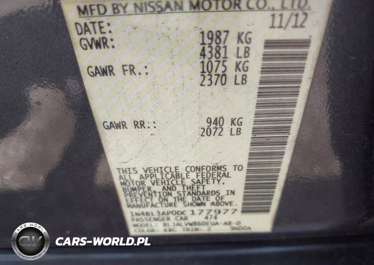2013 Nissan Altima 3.5S VIN:1N4BL3AP0DC177977 - 9