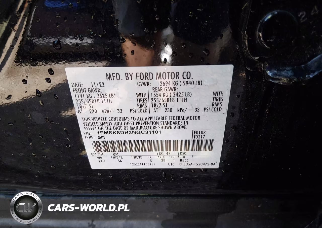 2022 Ford Explorer Xlt VIN:1FMSK8DH3NGC31101 - 9