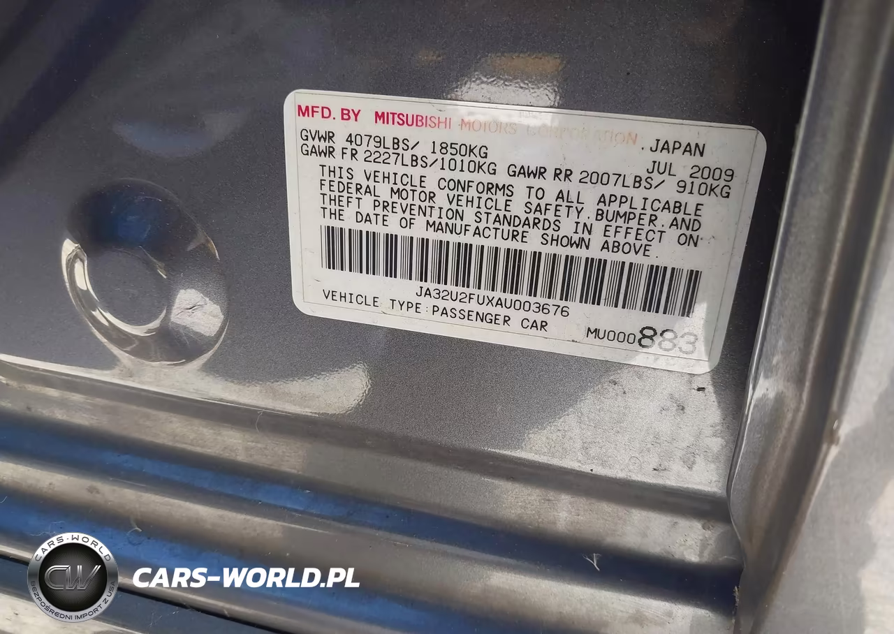 2010 Mitsubishi Lancer Es VIN:JA32U2FUXAU003676 - 9