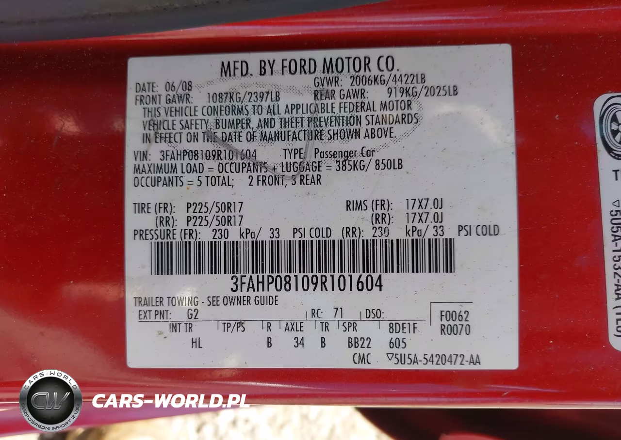 2009 Ford Fusion Sel VIN:3FAHP08109R101604 - 9