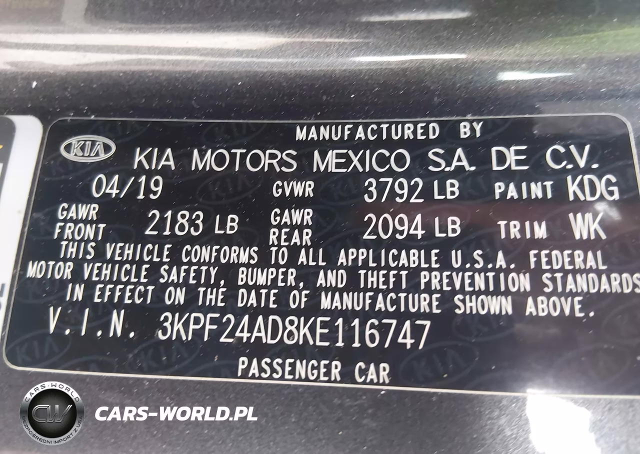 2019 Kia Forte Lxs VIN:3KPF24AD8KE116747 - 9