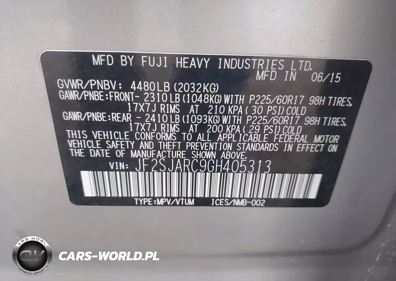2016 Subaru Forester 2.5I Limited VIN:JF2SJARC9GH405313 - 9