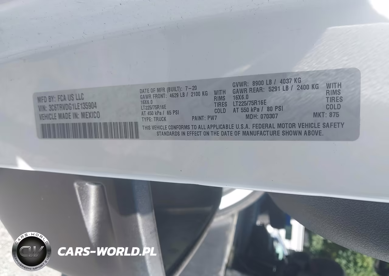 2020 Ram Promaster 2500 High Roof 159 Wb VIN:3C6TRVDG1LE135904 - 9