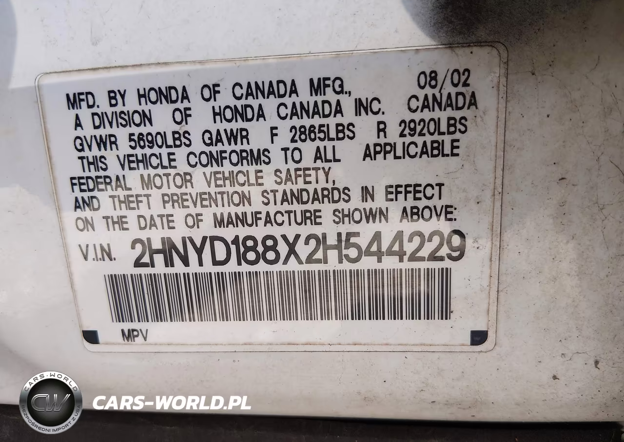 2002 Acura Mdx VIN:2HNYD188X2H544229 - 9