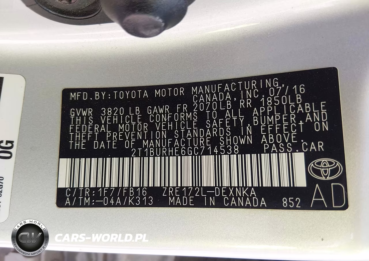 2016 Toyota Corolla Le VIN:2T1BURHE6GC714538 - 9