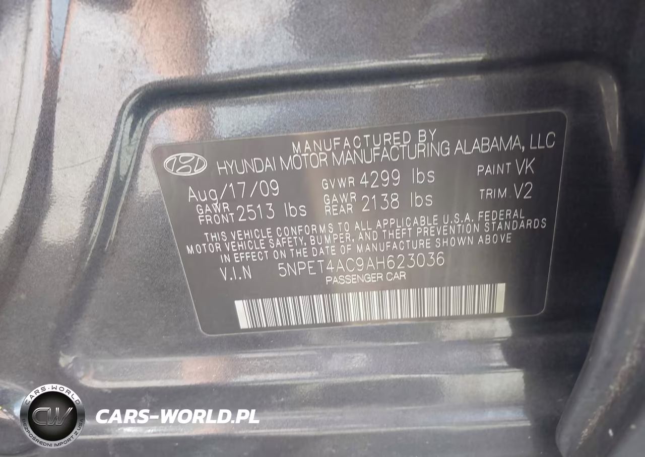 2010 Hyundai Sonata Gls VIN:5NPET4AC9AH623036 - 9