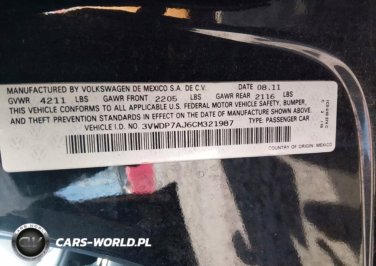 2012 Volkswagen Jetta 2.5L Se VIN:3VWDP7AJ6CM321987 - 9