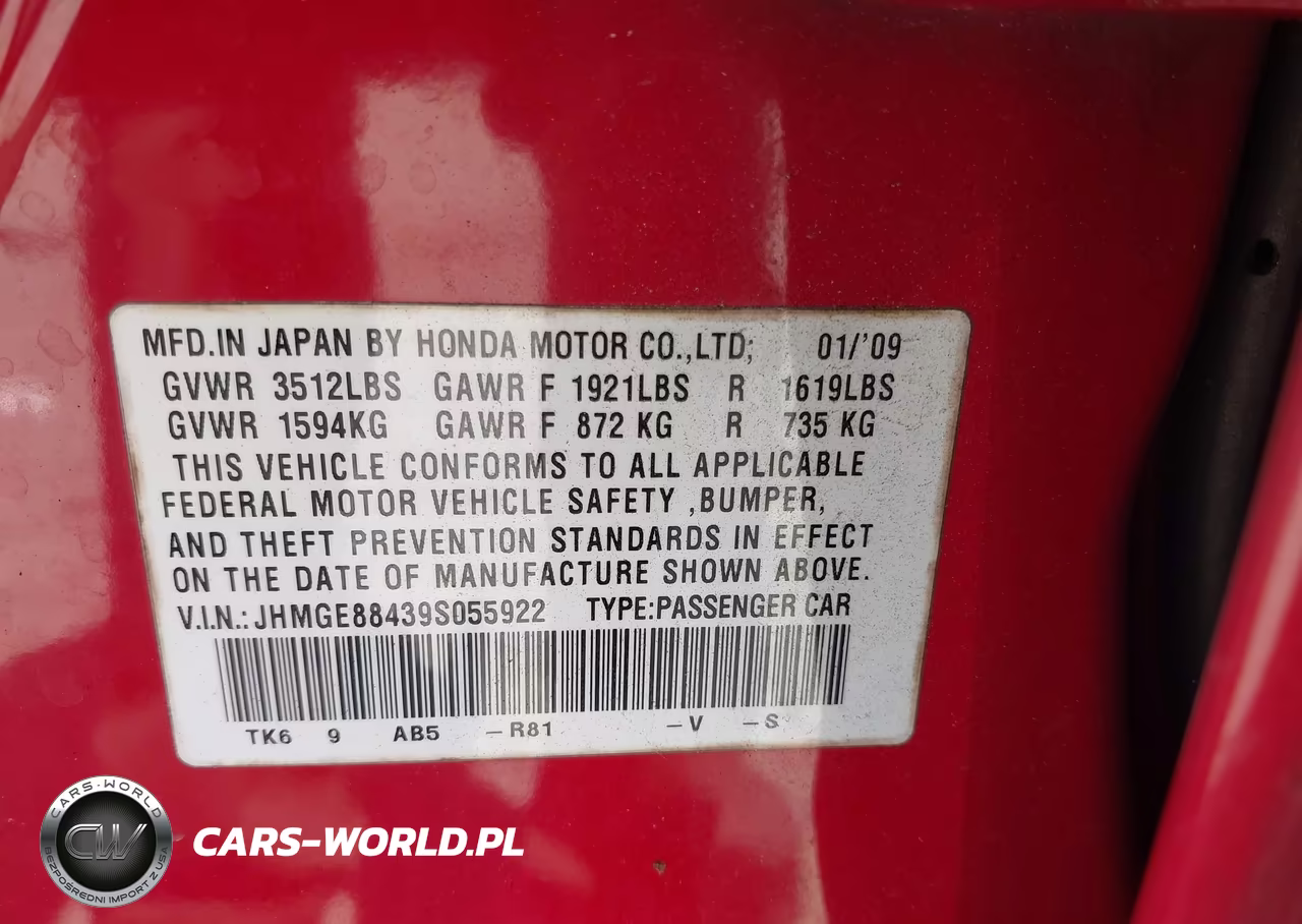 2009 Honda Fit Sport VIN:JHMGE88439S055922 - 9