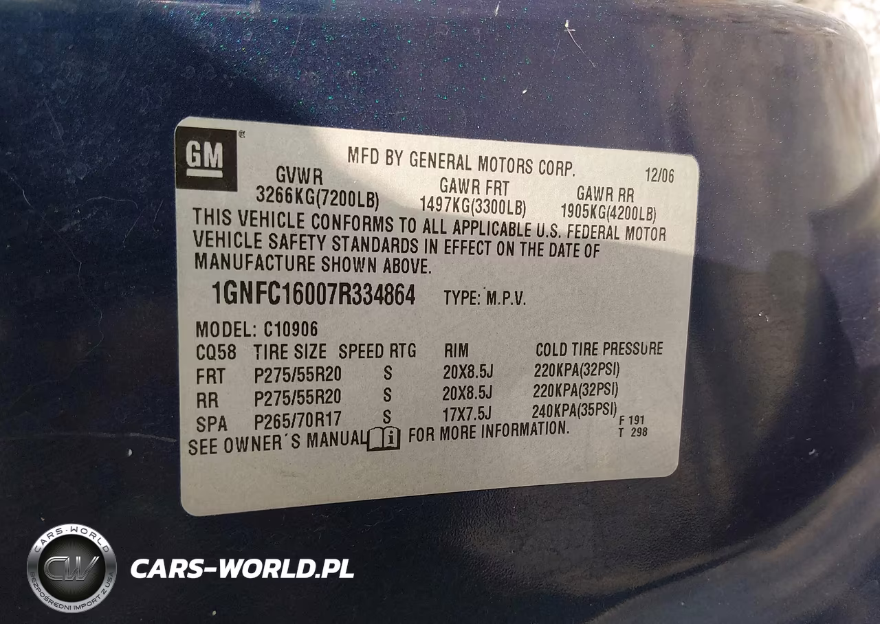 2007 Chevrolet Suburban 1500 Ltz VIN:1GNFC16007R334864 - 9
