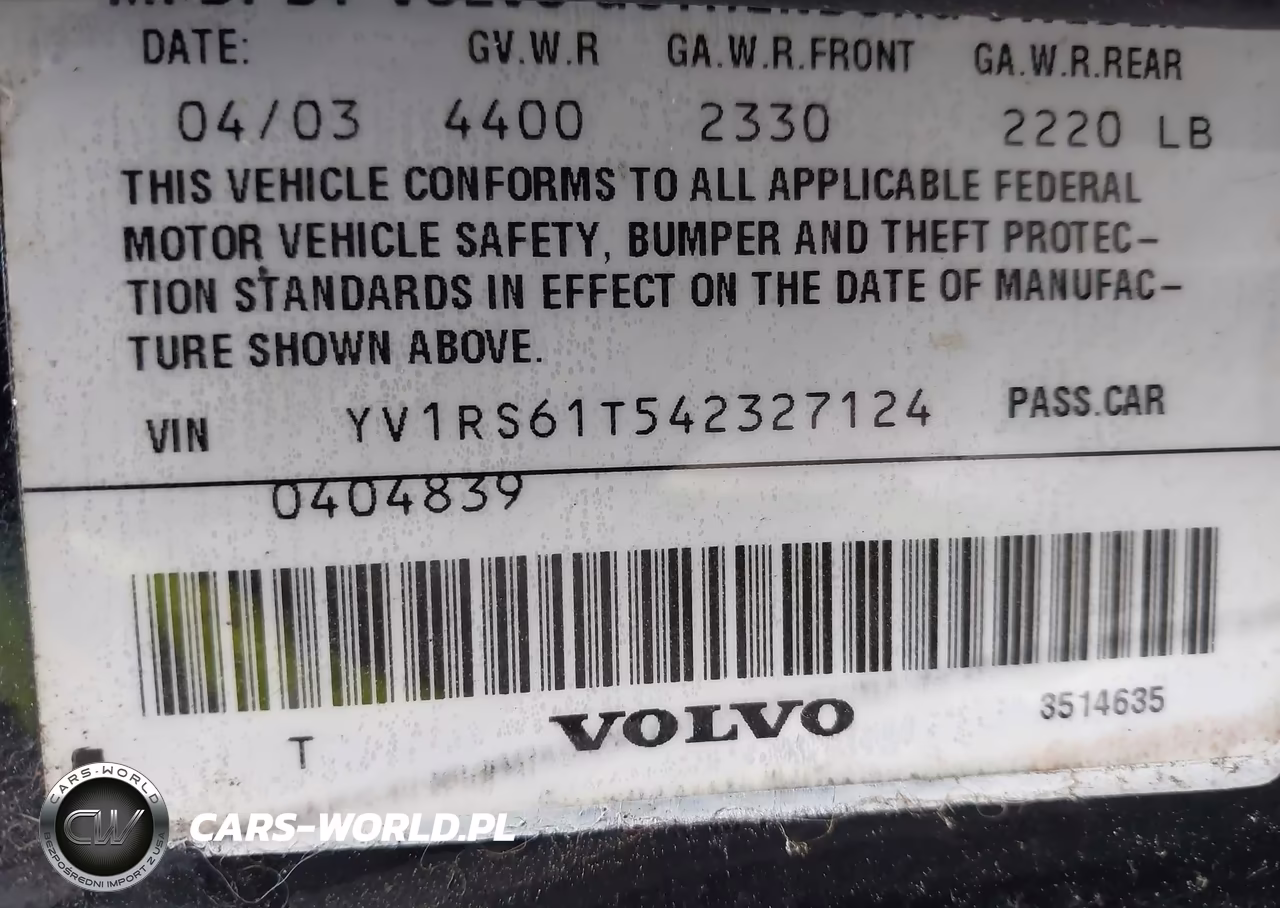 2004 Volvo S60 2.4 VIN:YV1RS61T542327124 - 9