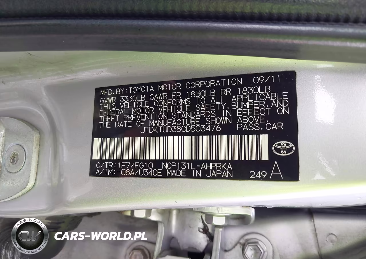 2012 Toyota Yaris Le VIN:JTDKTUD38CD503476 - 9