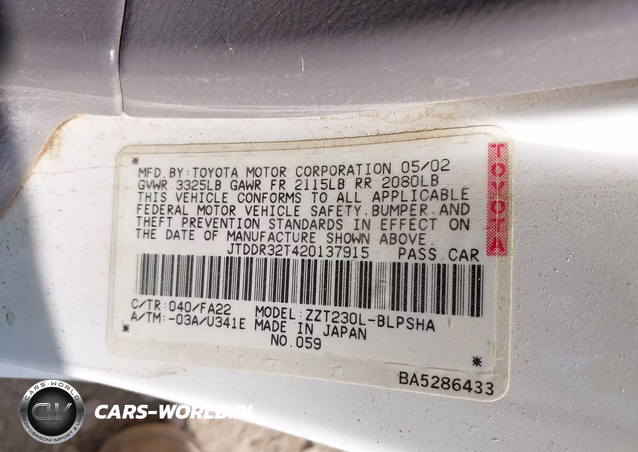 2002 Toyota Celica Gt VIN:JTDDR32T420137915 - 9