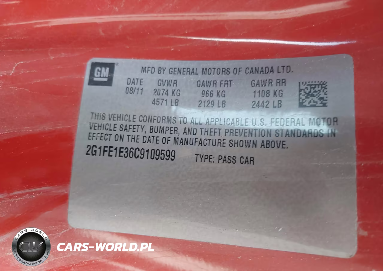 2012 Chevrolet Camaro 1Ls VIN:2G1FE1E36C9109599 - 9