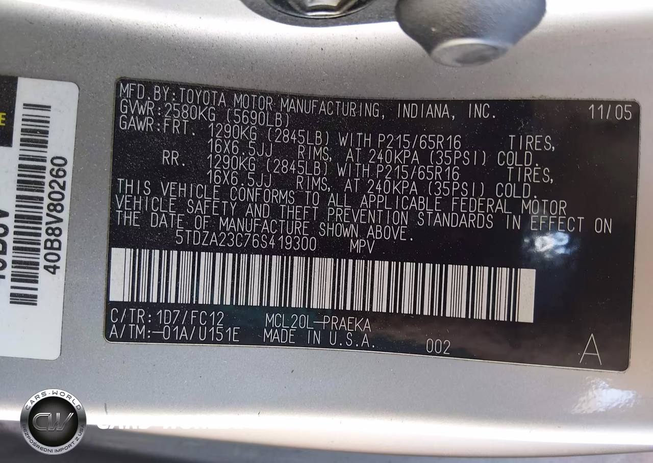 2006 Toyota Sienna Le VIN:5TDZA23C76S419300 - 9