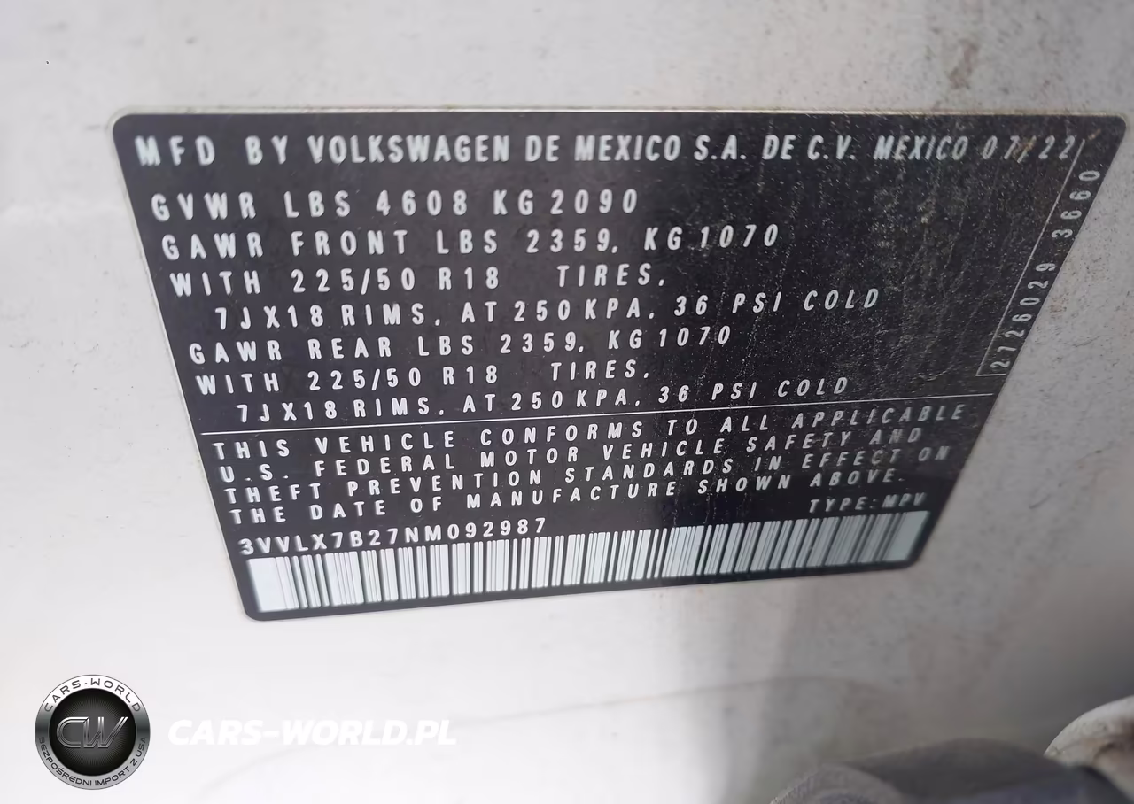 2022 Volkswagen Taos 1.5T Se VIN:3VVLX7B27NM092987 - 9
