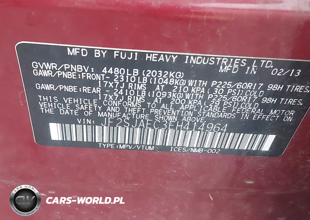 2014 Subaru Forester 2.5I Premium VIN:JF2SJAEC3EH414964 - 9