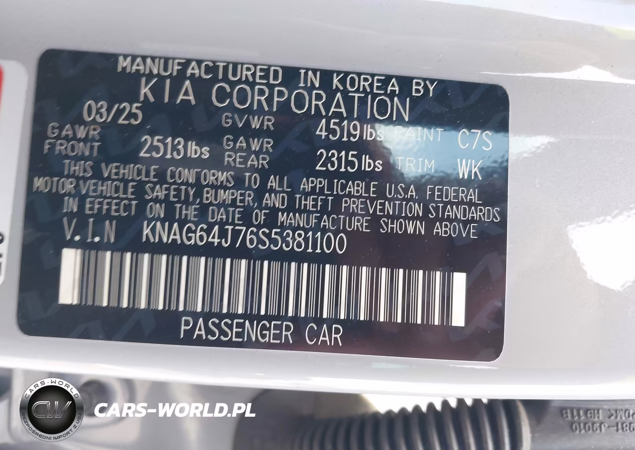 2025 Kia K5 Gt-Line VIN:KNAG64J76S5381100 - 9