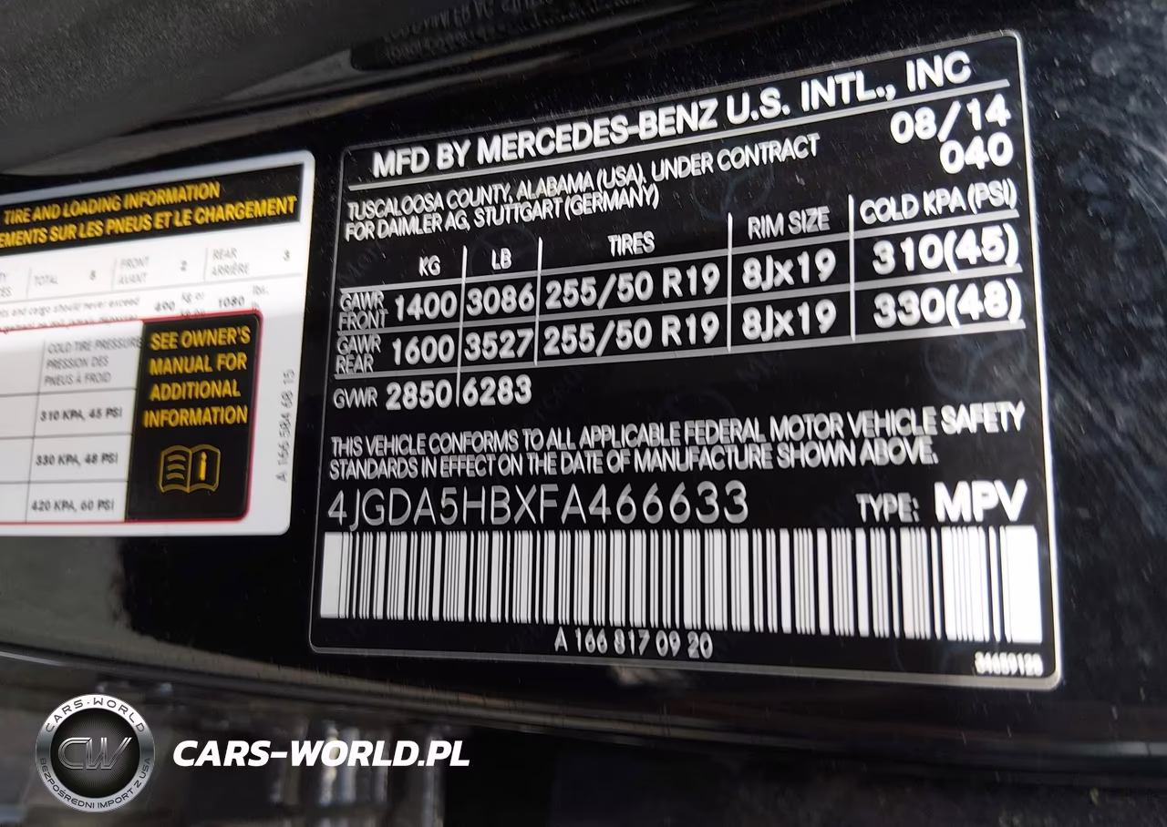 2015 Mercedes-Benz Ml 350 4Matic VIN:4JGDA5HBXFA466633 - 9