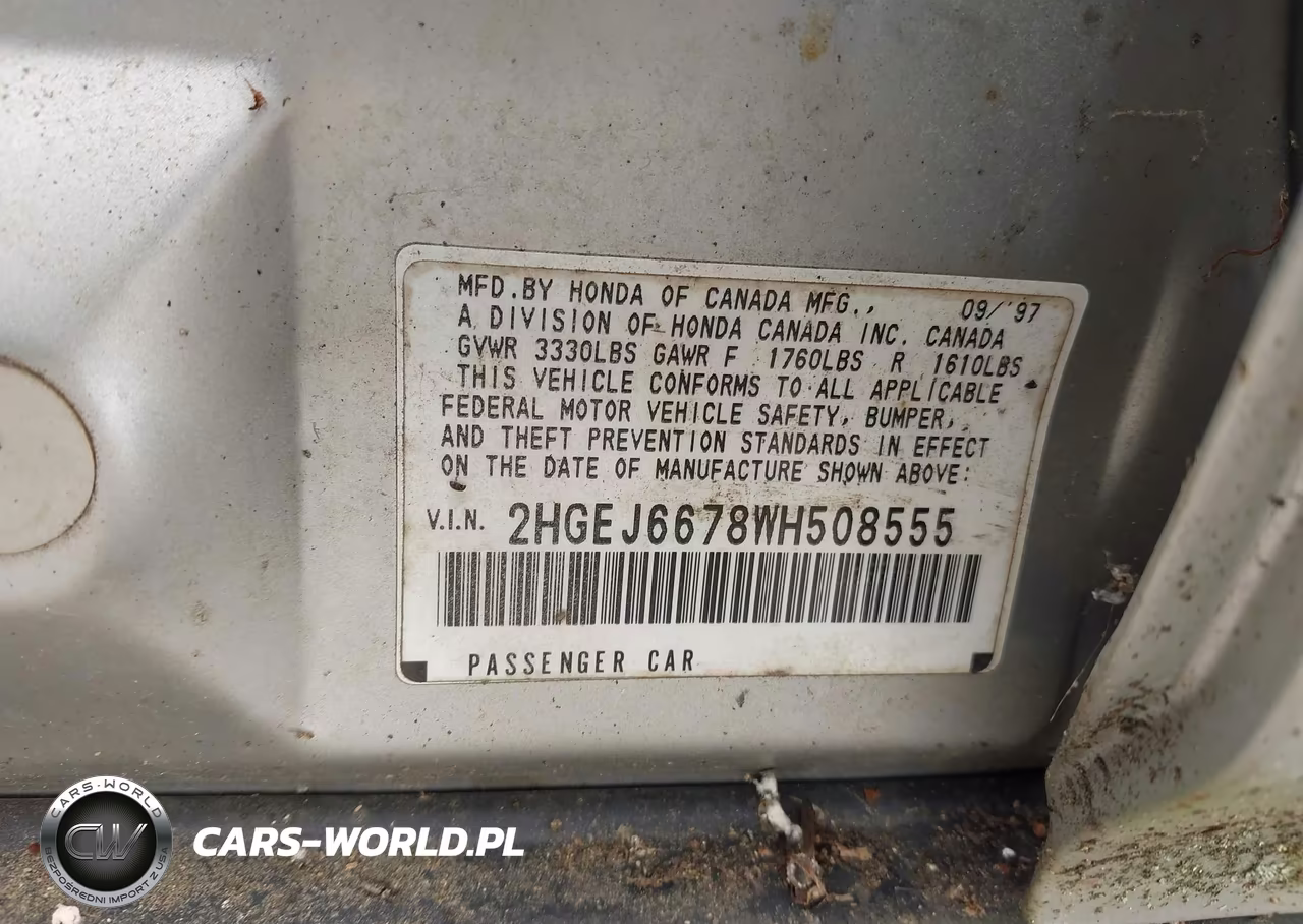 1998 Honda Civic Lx VIN:2HGEJ6678WH508555 - 9