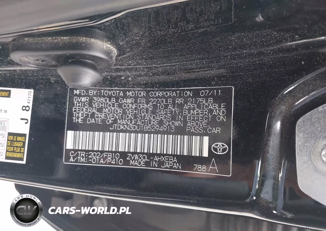 2011 Toyota Prius Three VIN:JTDKN3DU1B5294913 - 9