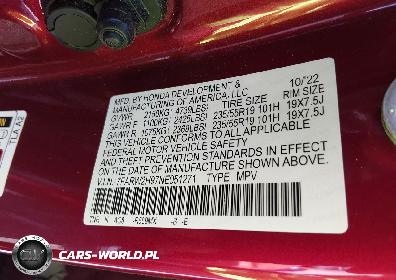 2022 Honda Cr-V Awd Touring VIN:7FARW2H97NE051271 - 9