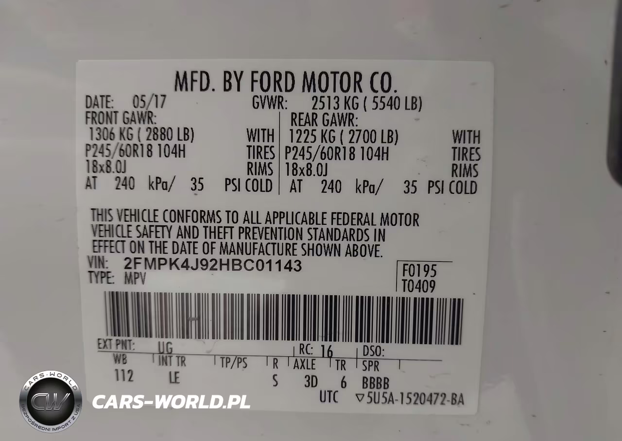 2017 Ford Edge Sel VIN:2FMPK4J92HBC01143 - 9