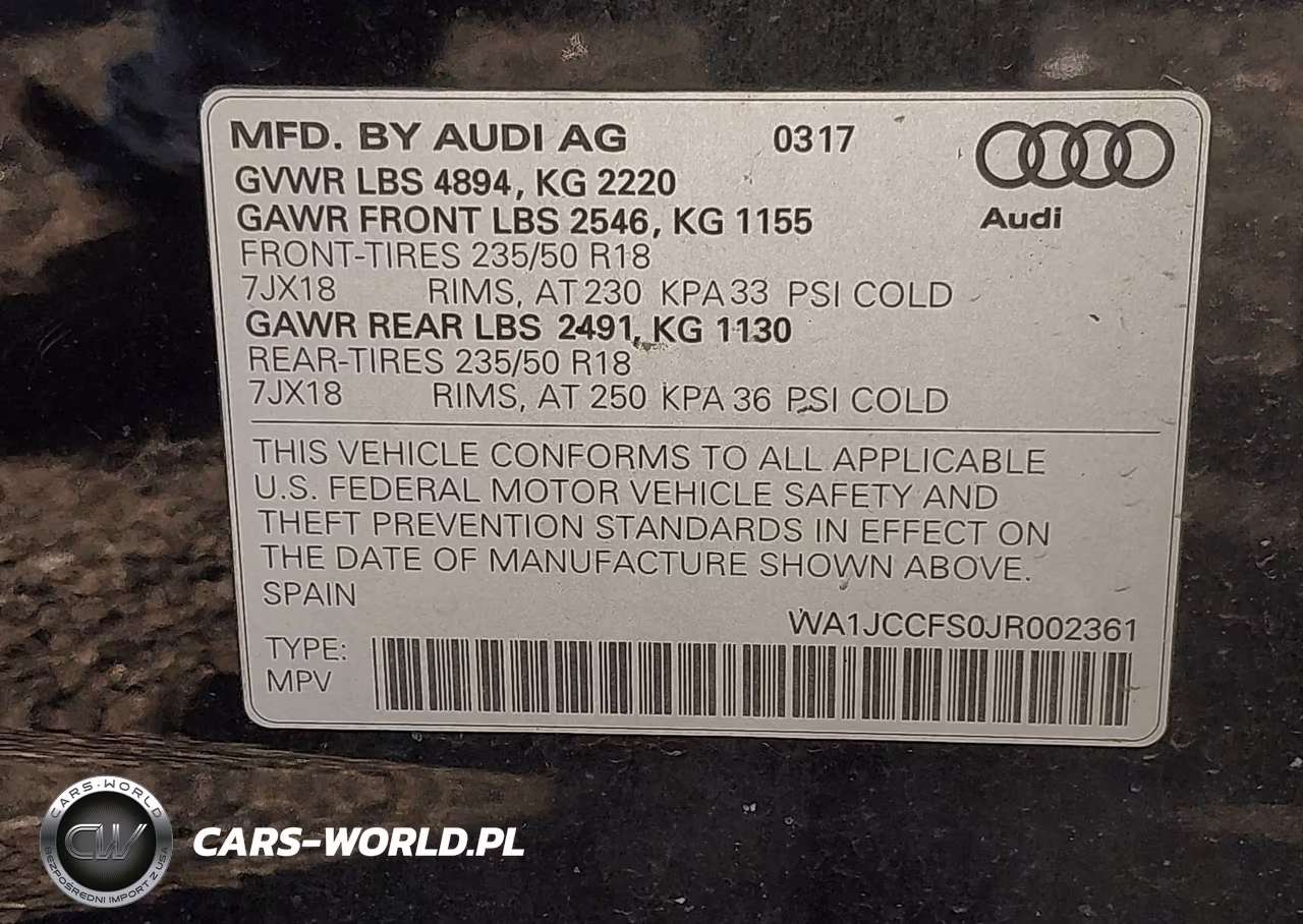2018 Audi Q3 VIN:WA1JCCFS0JR002361 - 9