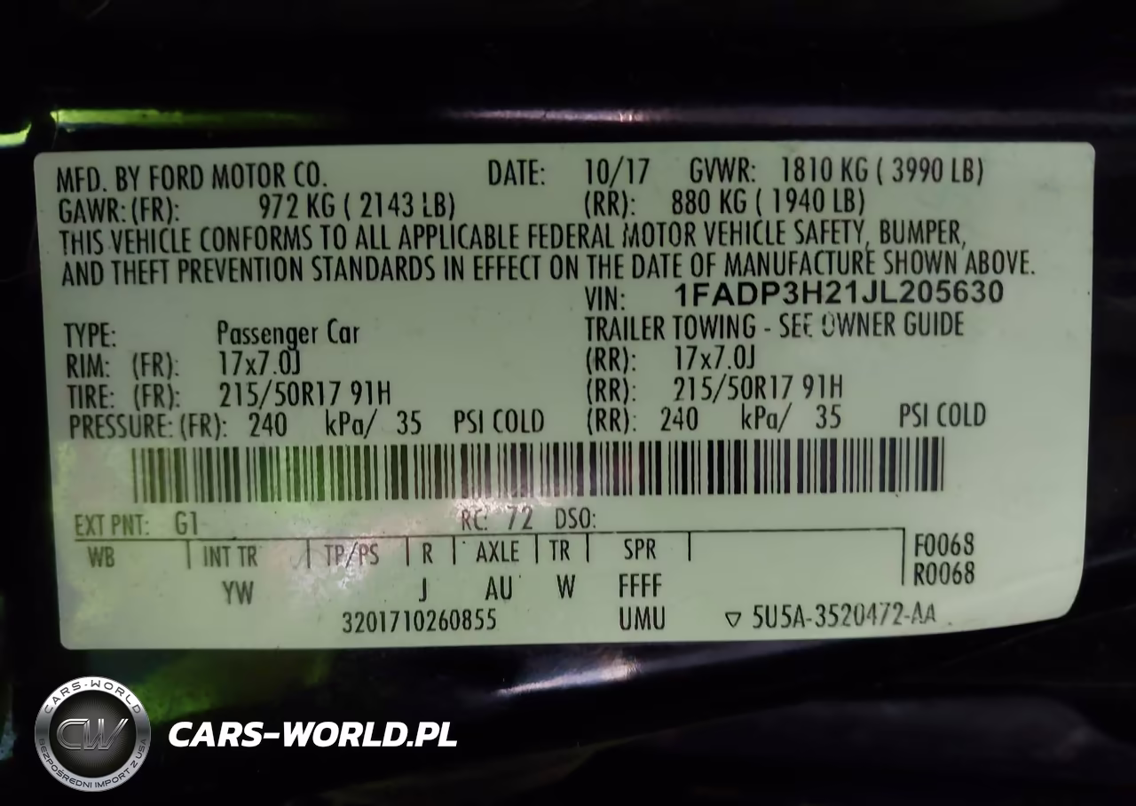 2018 Ford Focus Sel VIN:1FADP3H21JL205630 - 9
