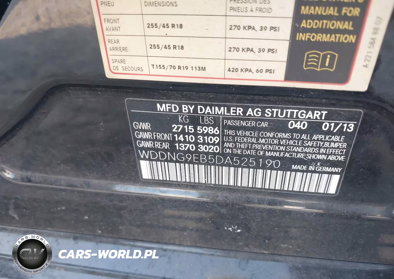 2013 Mercedes-Benz S 550 4Matic VIN:WDDNG9EB5DA525190 - 9