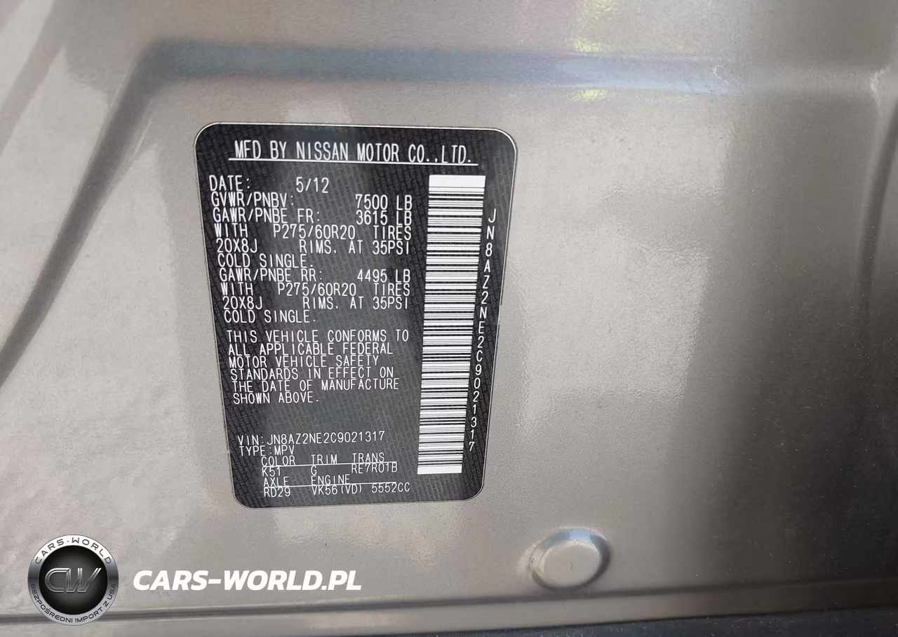2012 Infiniti Qx56 VIN:JN8AZ2NE2C9021317 - 9