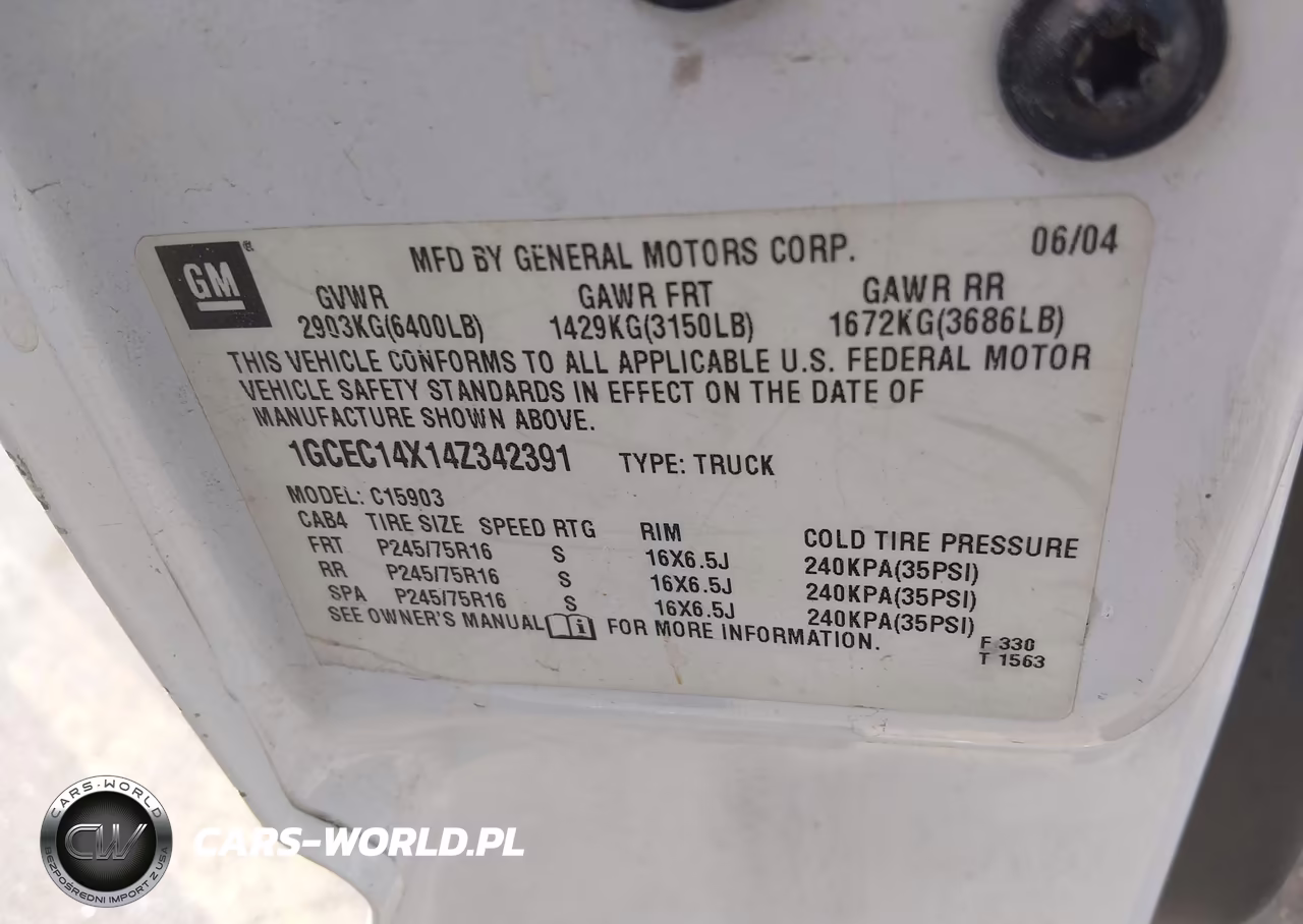 2004 Chevrolet Silverado 1500 Work Truck VIN:1GCEC14X14Z342391 - 9