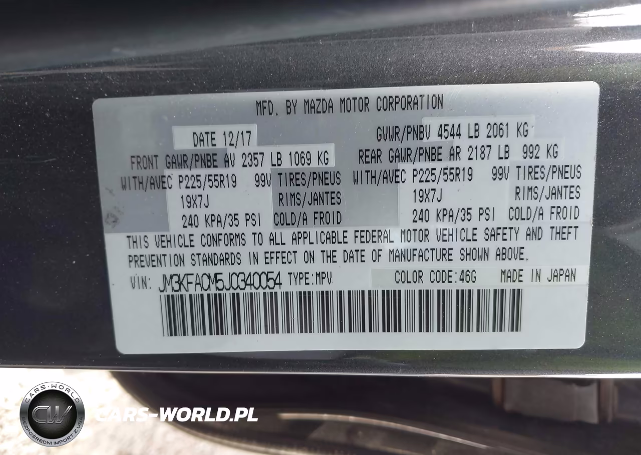 2018 Mazda Cx-5 Touring VIN:JM3KFACM5J0340054 - 9