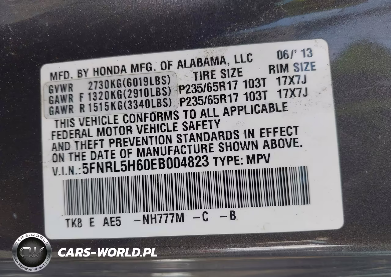 2014 Honda Odyssey Ex-L VIN:5FNRL5H60EB004823 - 9