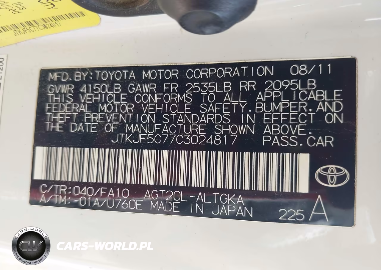 2012 Scion Tc VIN:JTKJF5C77C3024817 - 9