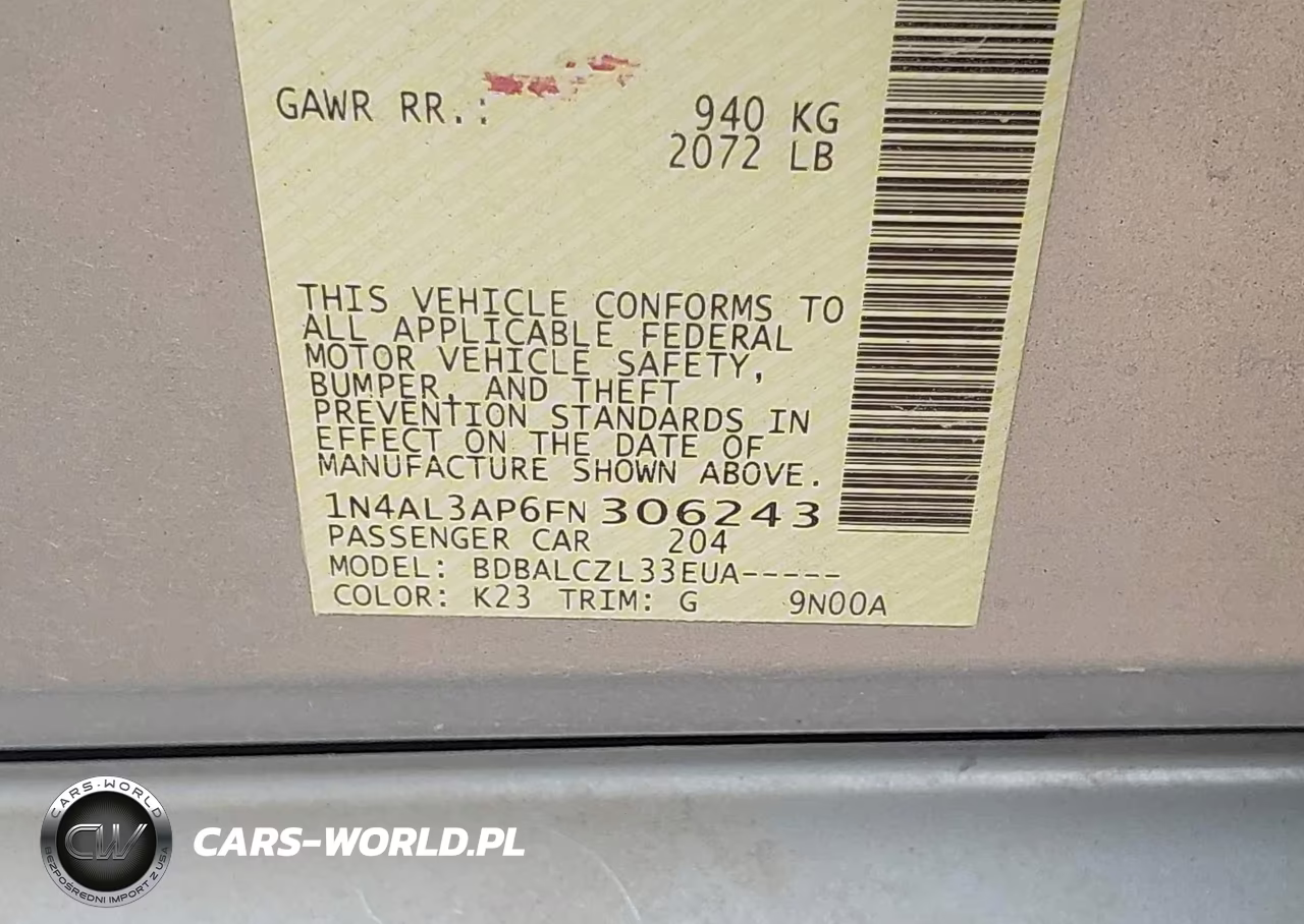 2015 Nissan Altima 2.5 S VIN:1N4AL3AP6FN306243 - 9