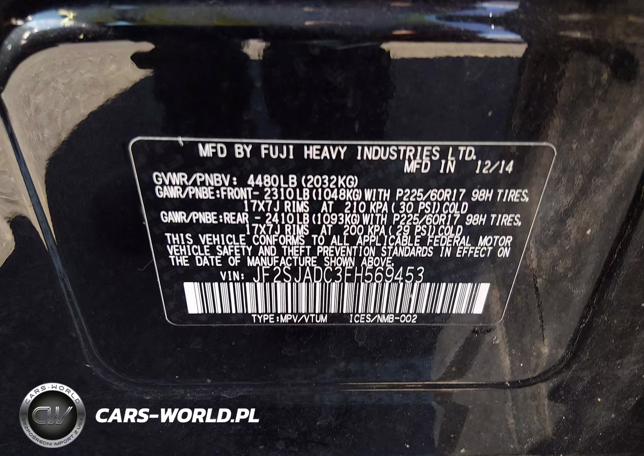 2015 Subaru Forester 2.5I Premium VIN:JF2SJADC3FH569453 - 9