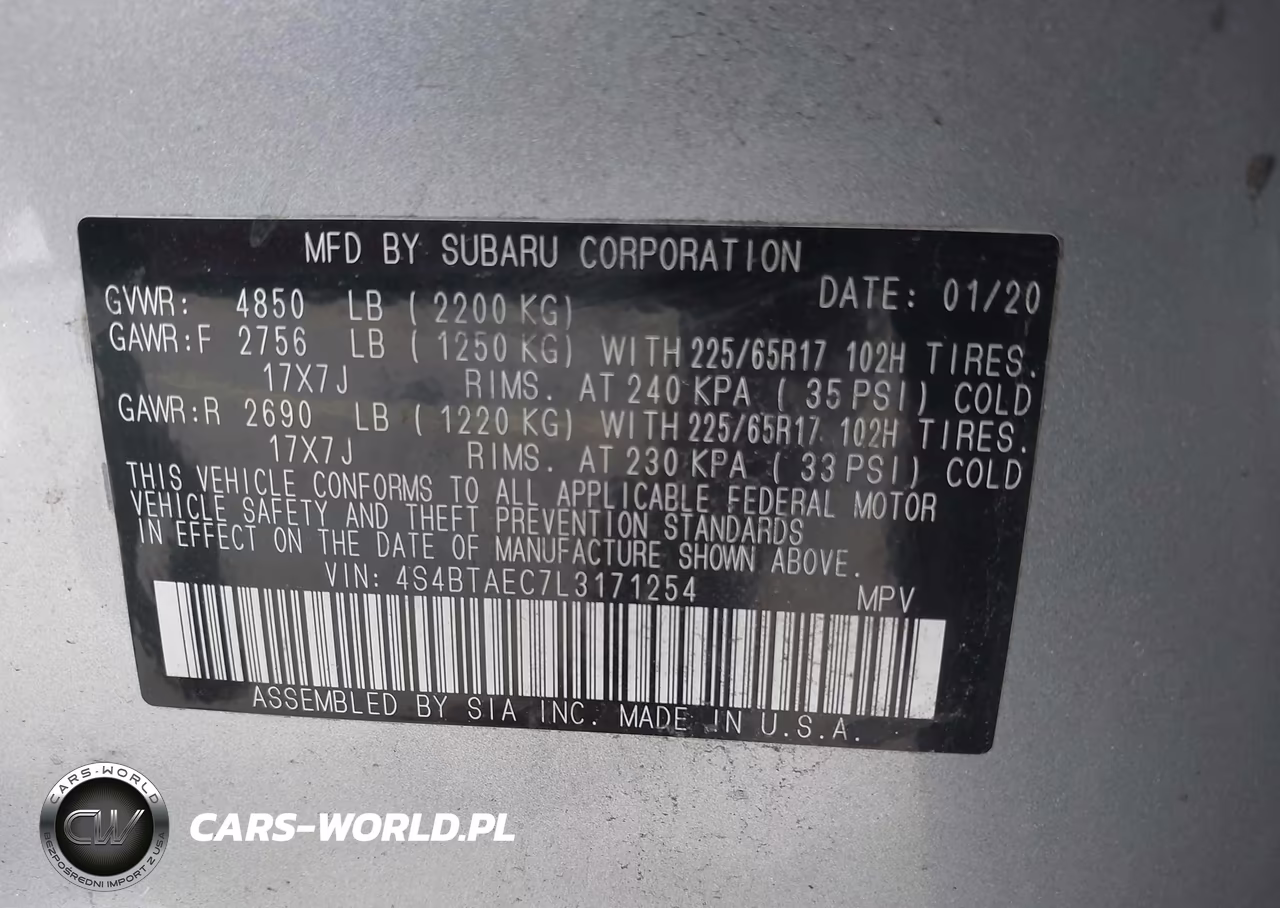 2020 Subaru Outback Premium VIN:4S4BTAEC7L3171254 - 9