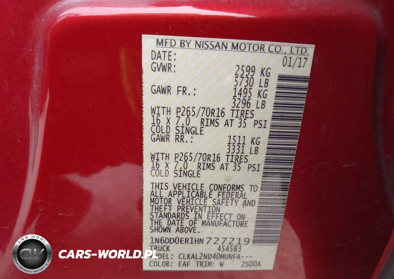 2017 Nissan Frontier Sv VIN:1N6DD0ER1HN727219 - 9