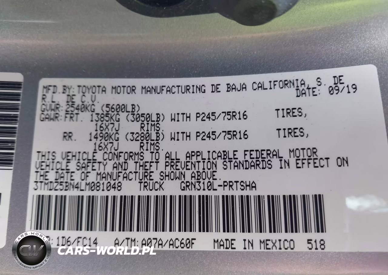 2020 Toyota Tacoma Sr5 V6 VIN:3TMDZ5BN4LM081048 - 9