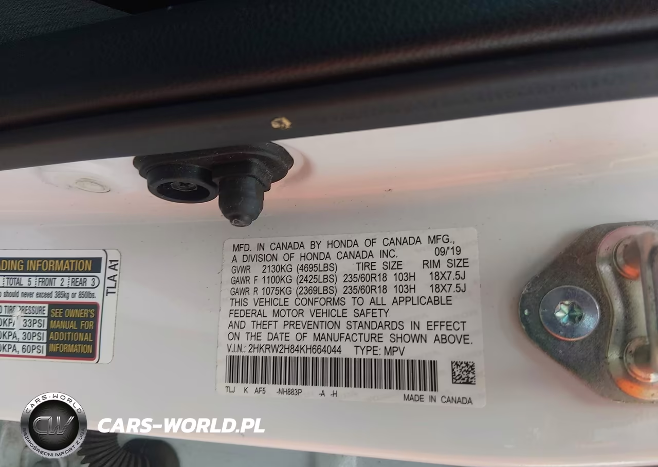 2019 Honda Cr-V Ex-L VIN:2HKRW2H84KH664044 - 9