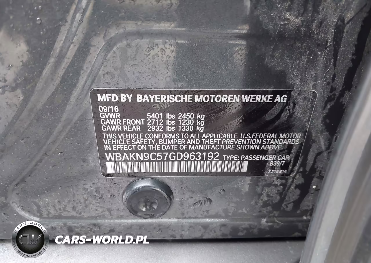 2016 BMW 550 I VIN:WBAKN9C57GD963192 - 9