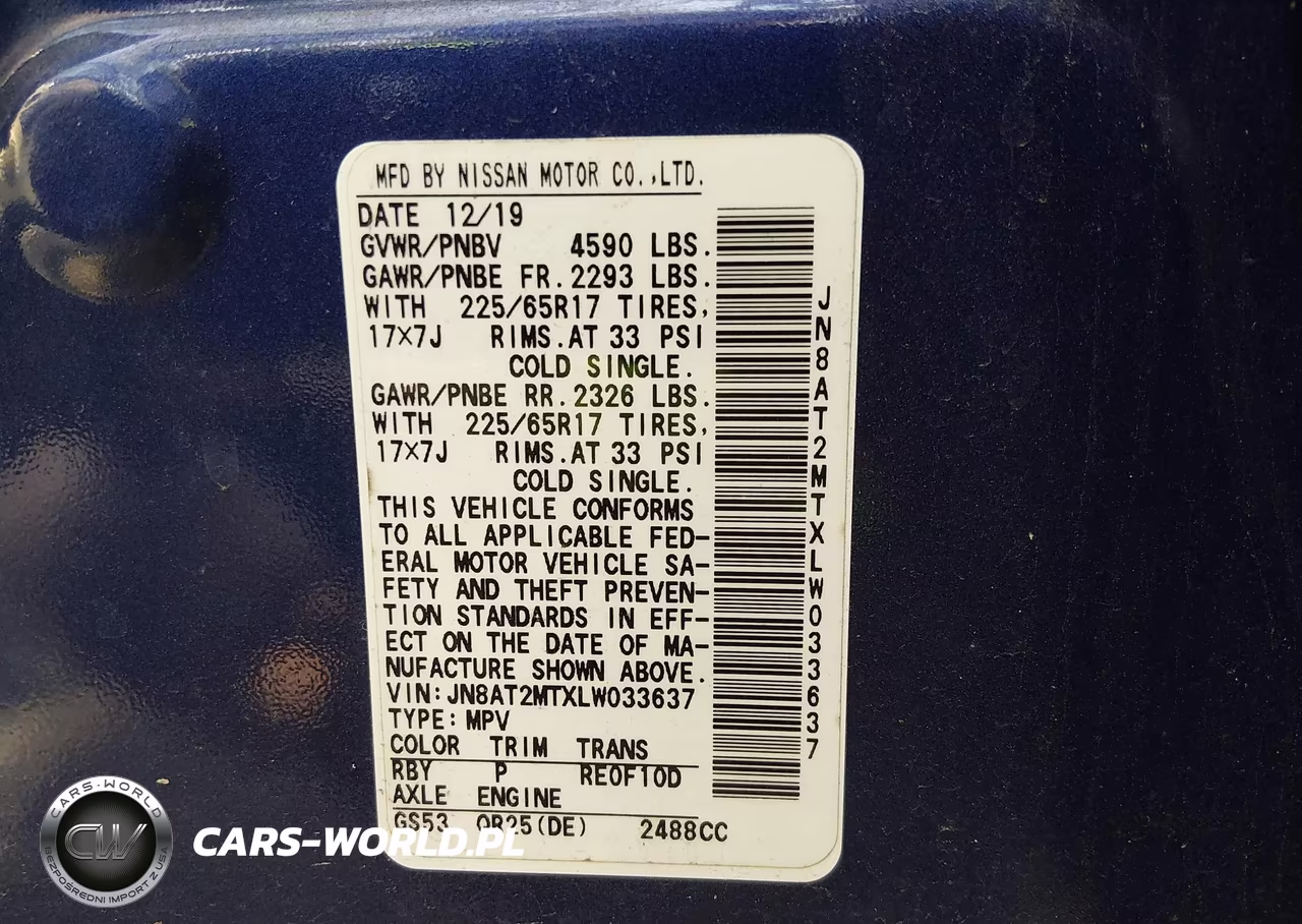 2020 Nissan Rogue Sv Fwd VIN:JN8AT2MTXLW033637 - 9