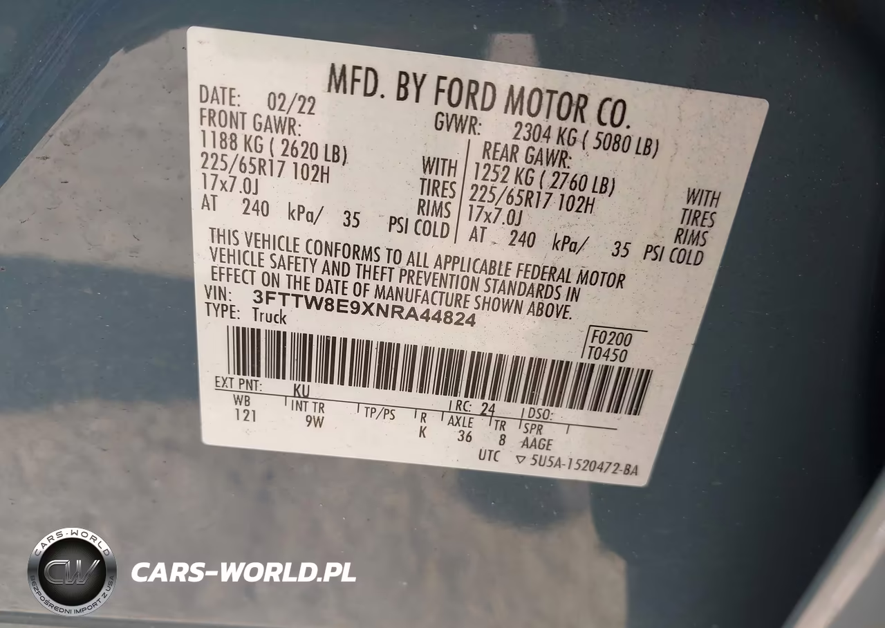 2022 Ford Maverick Xl VIN:3FTTW8E9XNRA44824 - 9
