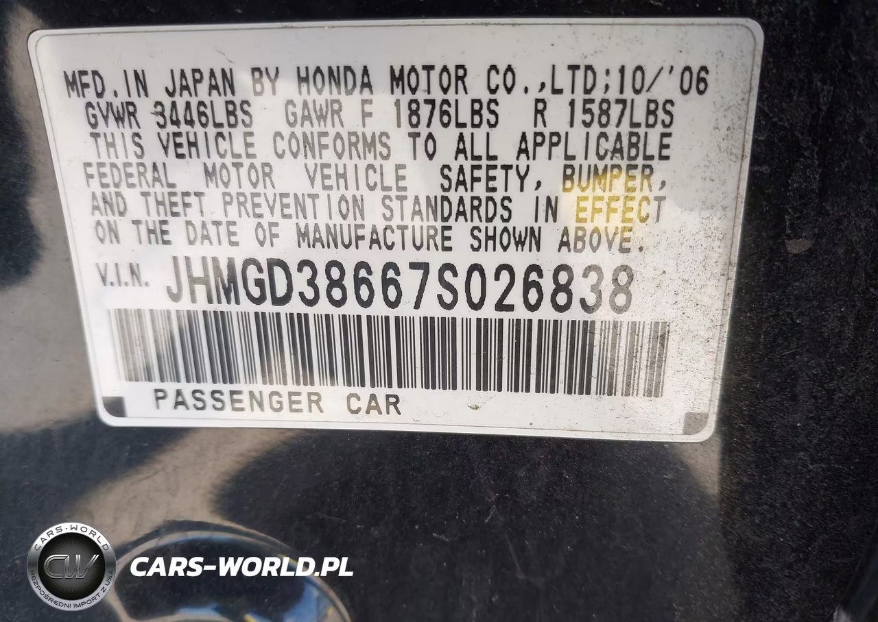 2007 Honda Fit Sport VIN:JHMGD38667S026838 - 9