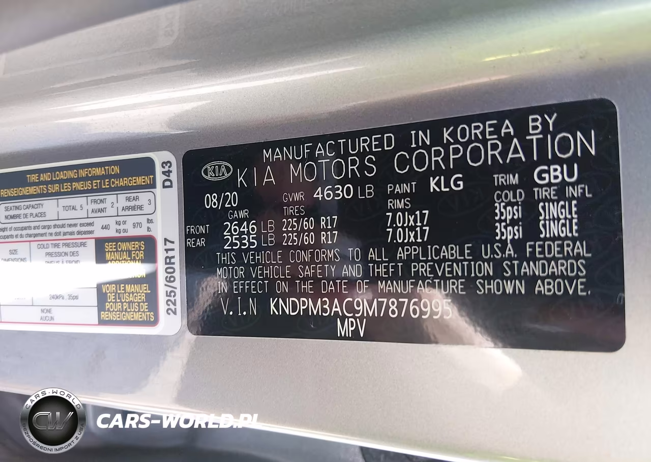 2021 Kia Sportage Lx VIN:KNDPM3AC9M7876995 - 9