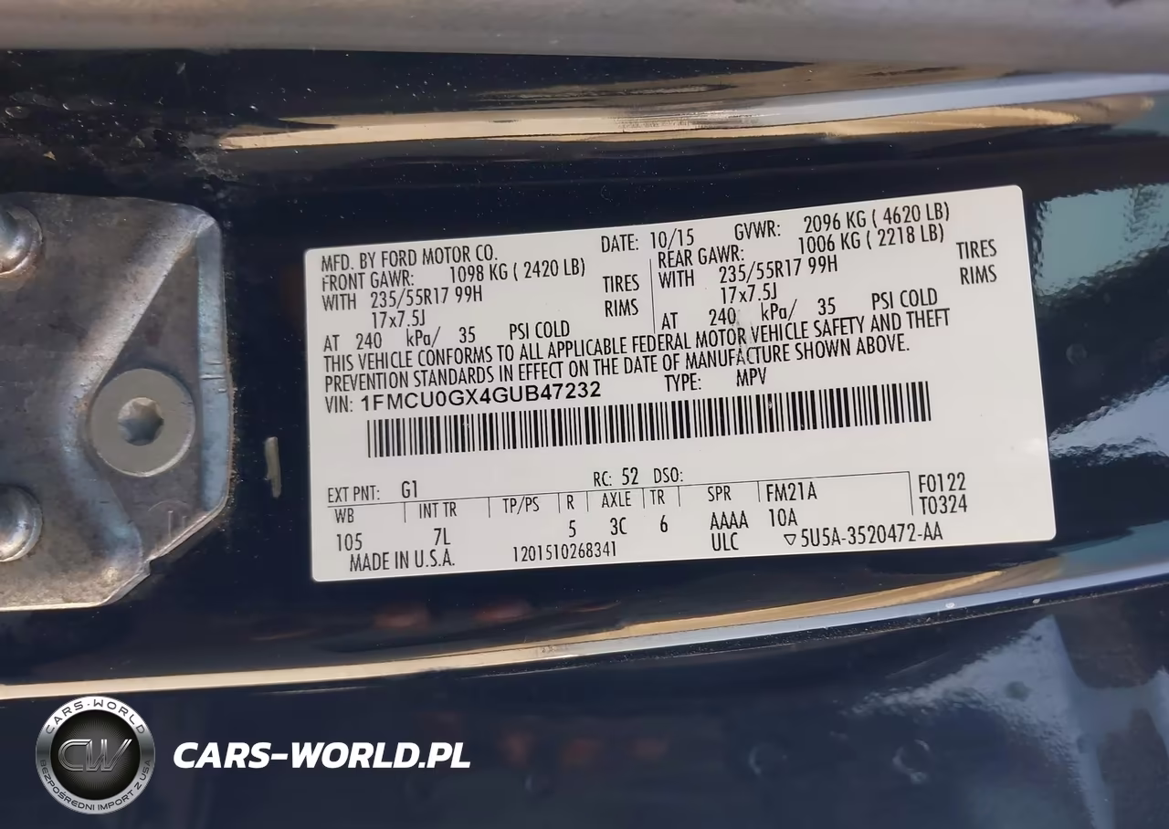 2016 Ford Escape Se VIN:1FMCU0GX4GUB47232 - 9