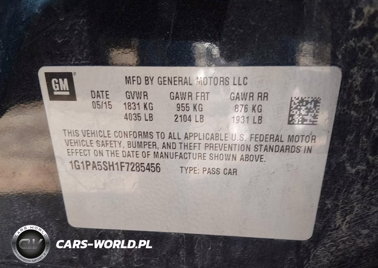 2015 Chevrolet Cruze Ls Auto VIN:1G1PA5SH1F7285456 - 9