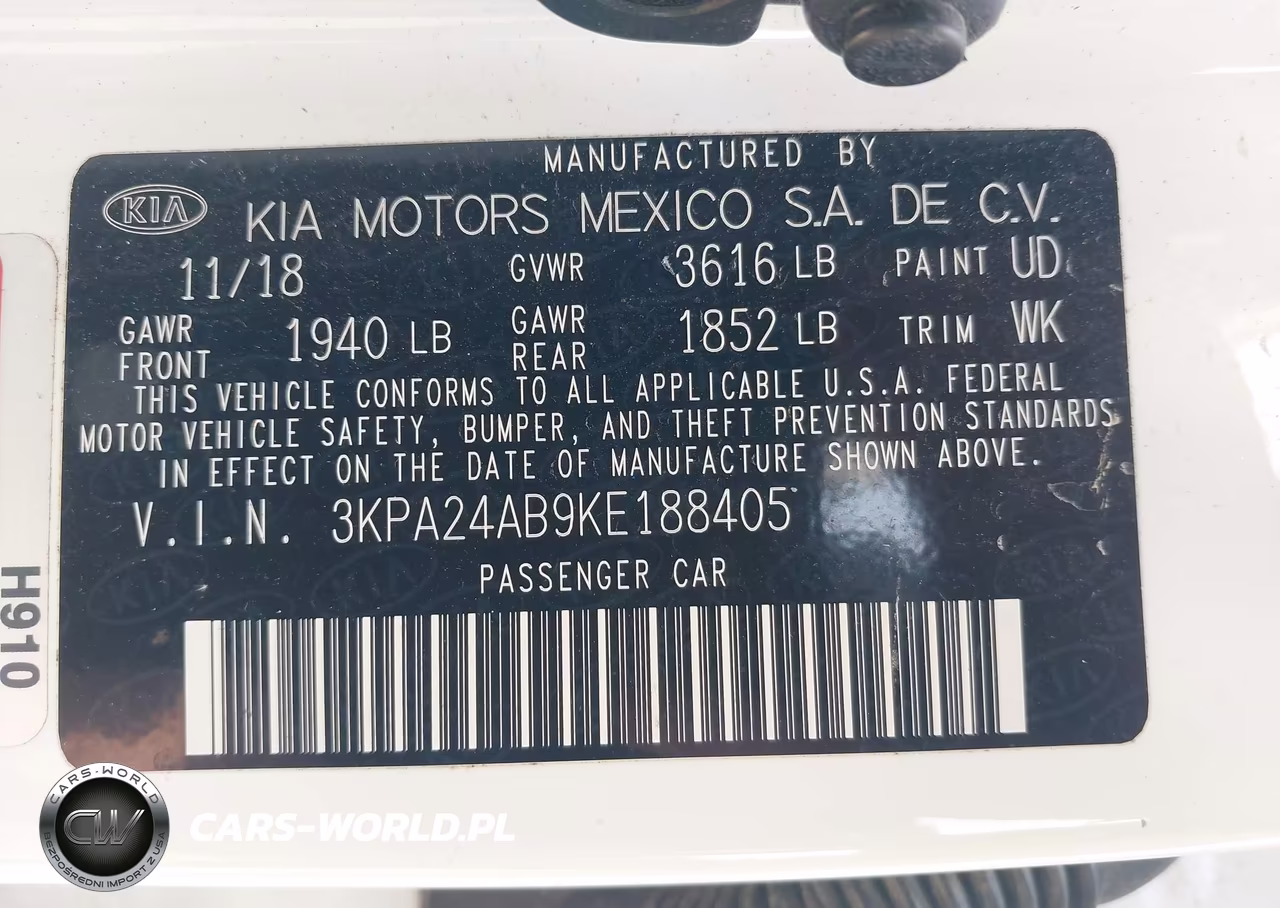 2019 Kia Rio S VIN:3KPA24AB9KE188405 - 9