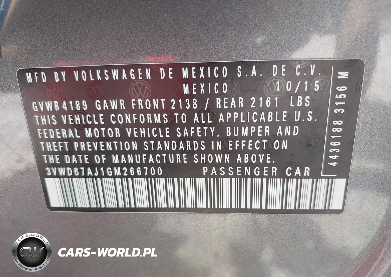 2016 Volkswagen Jetta 1.4T Se VIN:3VWD67AJ1GM266700 - 9